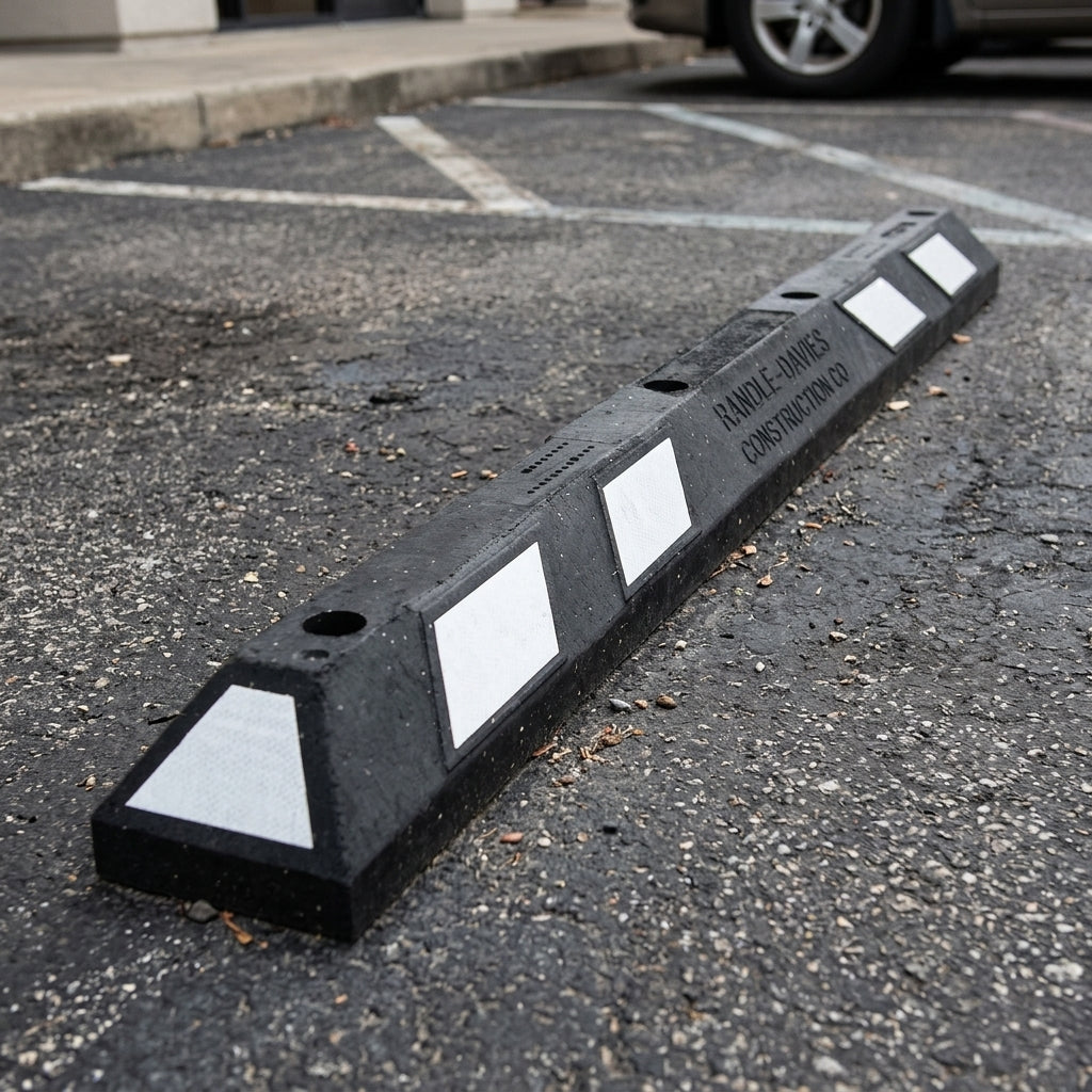 6 ft Rubber Parking Wheel Stop with Reflective Strips