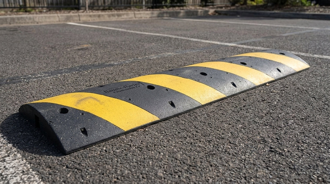 6 ft Recycled Rubber Speed Bump with Steel Spikes