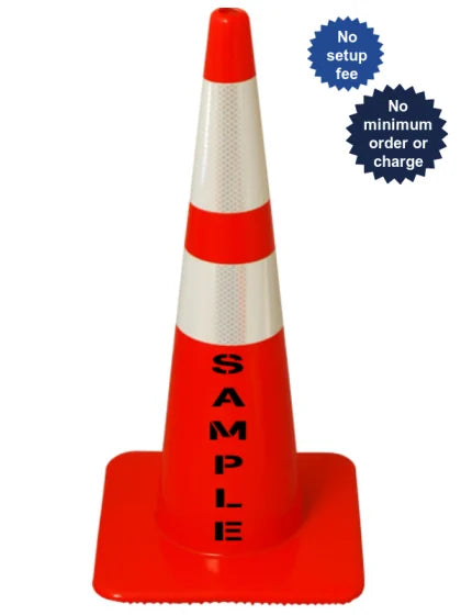 28 in Orange Traffic Cone with Reflective Collars