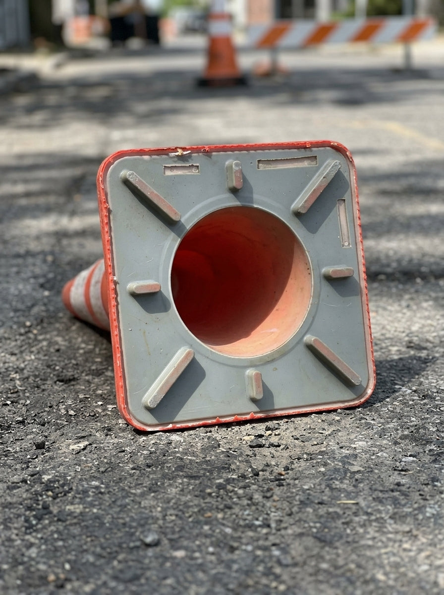 28 in Orange Traffic Cone with Reflective Collars