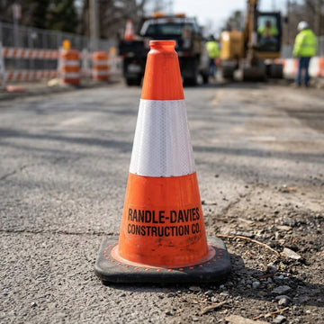 18 in Orange Traffic Cone with Black Base