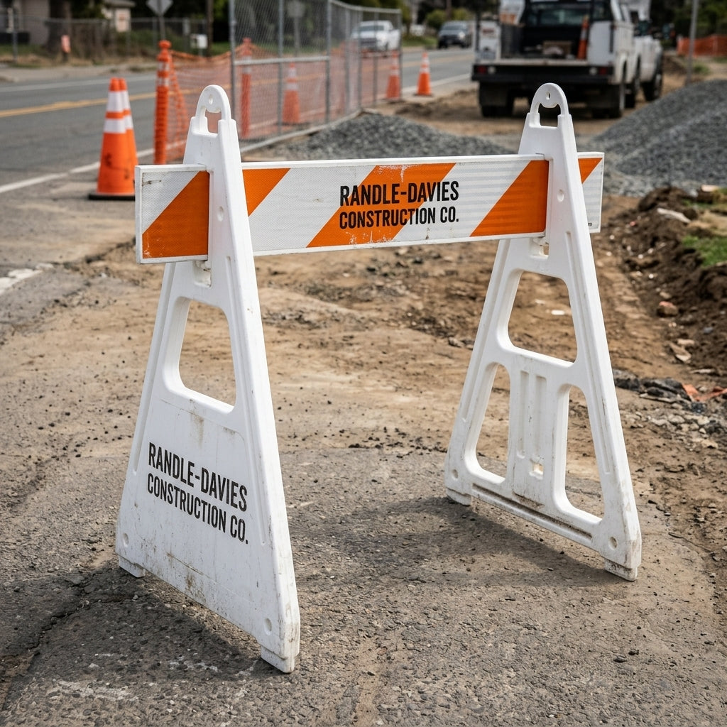 A-Frame Barricade with 4 ft Reflective Panel