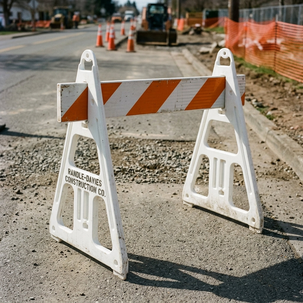 A-Frame Barricade with 4 ft Reflective Panel